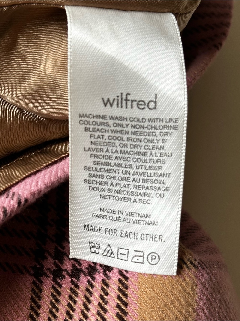 Wilfred Aritzia Classic Plaid Mauve Mini Skirt Size 10 Y2K Clueless Aesthetic - Picture 6 of 7